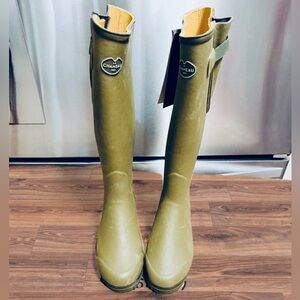 NWT Le Chameau *Leather Lined* Vierzon Wellies - 7.5US/38EU